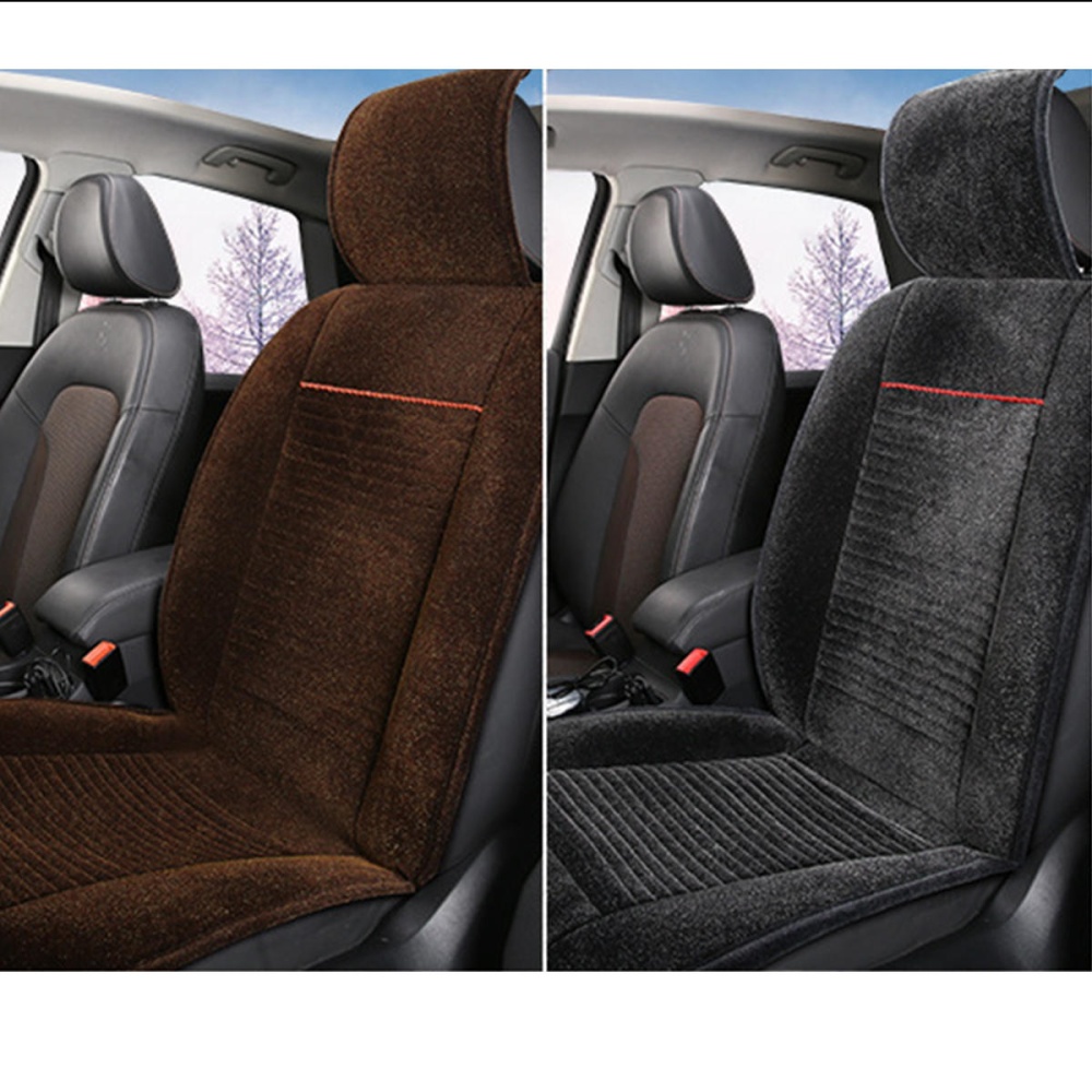 12V 24V Heated Avto Car Seat Cushion Cover Seat Heater Warmer Winter Cushion - Coffee - Image 2