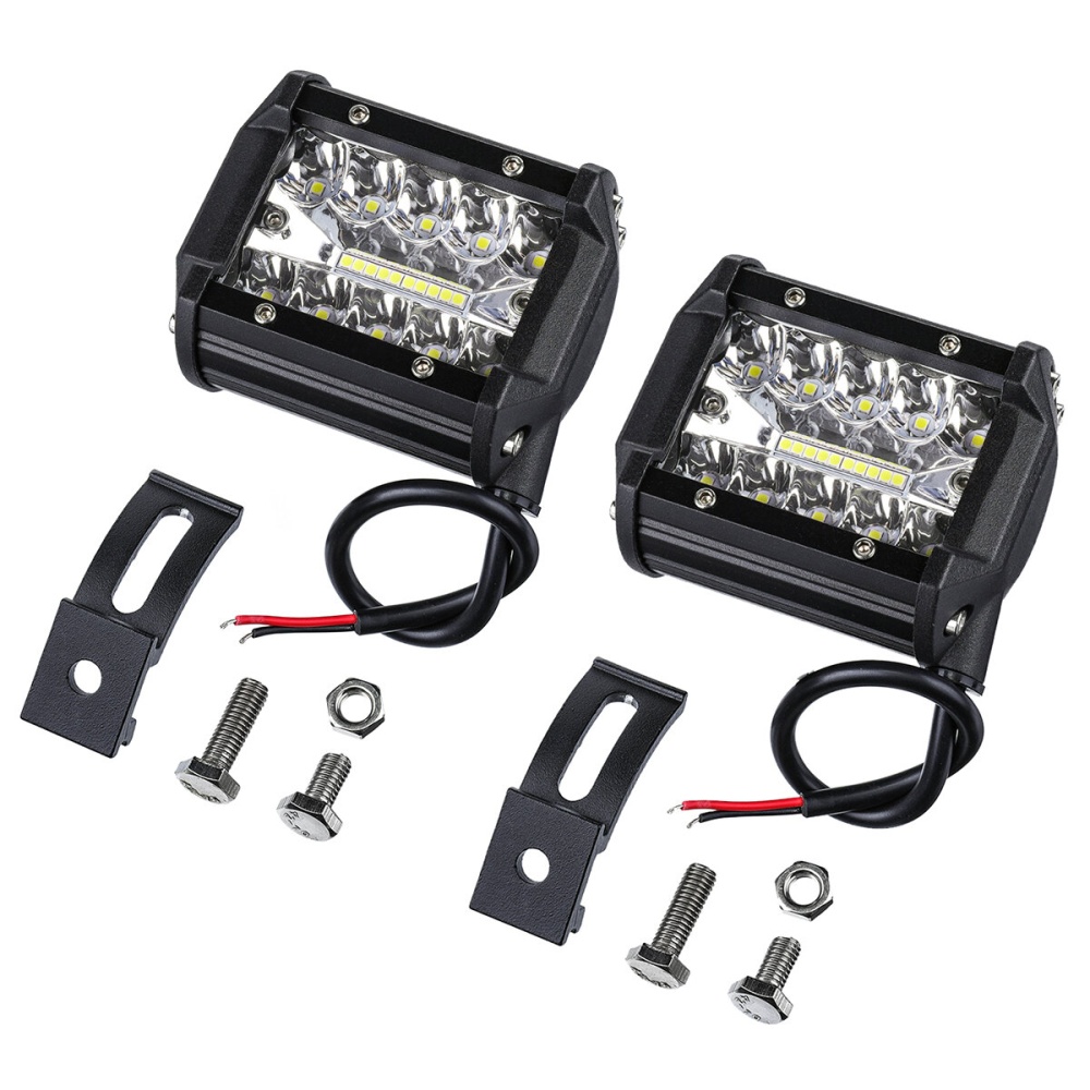 AMBOTHER 2PCS Tri ROW 4 Inch 9-32V 20 LED Work Light Bar Flood Spot Beam Offroad SUV Driving Truck ATV UTV Boat Fog Lamp Waterproof - Image 2