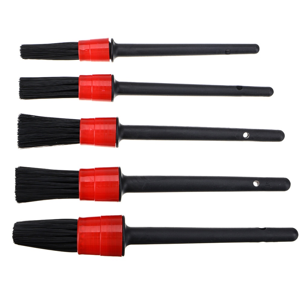 6PCS Tire Detail Brush Crevice Cleaning Wash Tool Short Handle Brush Set Interior Exterior Leather Air Vents Care Clean Tools - Image 2