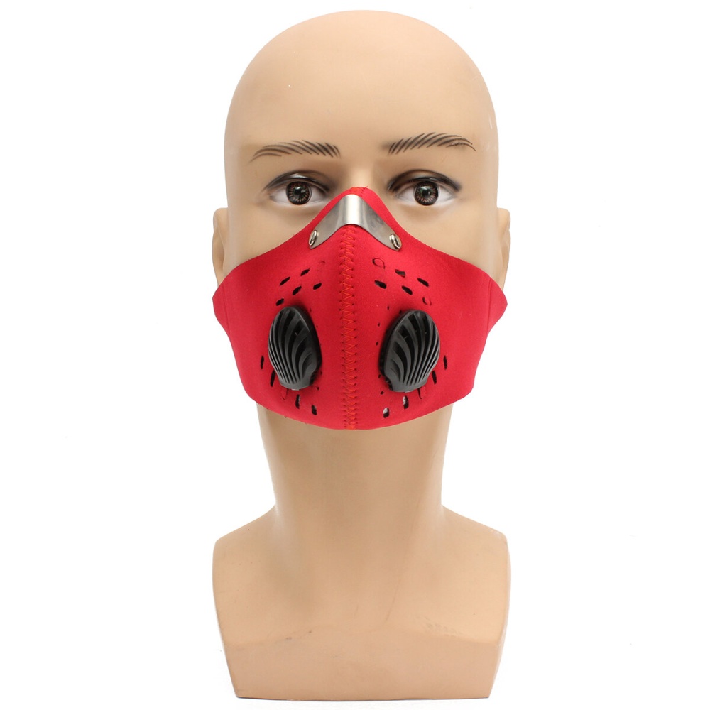 PM2.5 Dust Face Mask Bicycle Cycling Motorcycle Racing Windproof Protection Filter Respirator - Red - Image 2