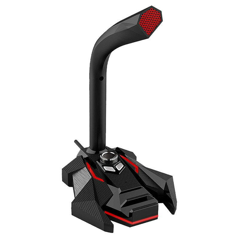 GK Multifunctional USB 3.5mm LED Wired Omnidirectionnel Game Microphone with Dual Mics with HD Smart Sound Card for Computer Laptop - 1