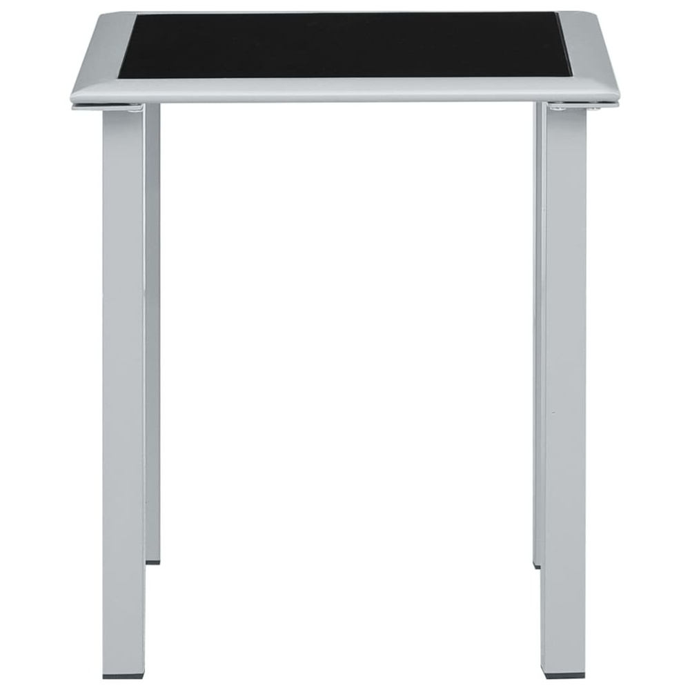 Garden Table Black and Silver 16.1"x16.1"x17.7" Steel and Glass - Image 2