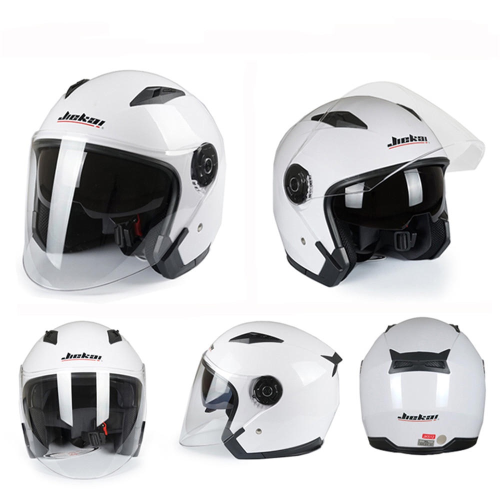 Motorcycle Scooter Half Open Face Helmet Dual Lens Anti-fog Ridng Protective - XXL Red - Image 2