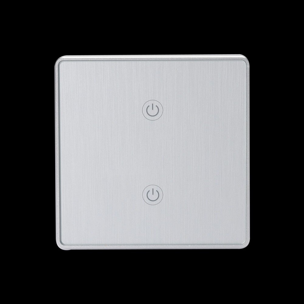 WF-WS022 100-240V 2.4 GHz Wifi 2Gang Smart Switch EU Standard Metal Frame Wire Drawing Light Control Switch - Gold - Image 2