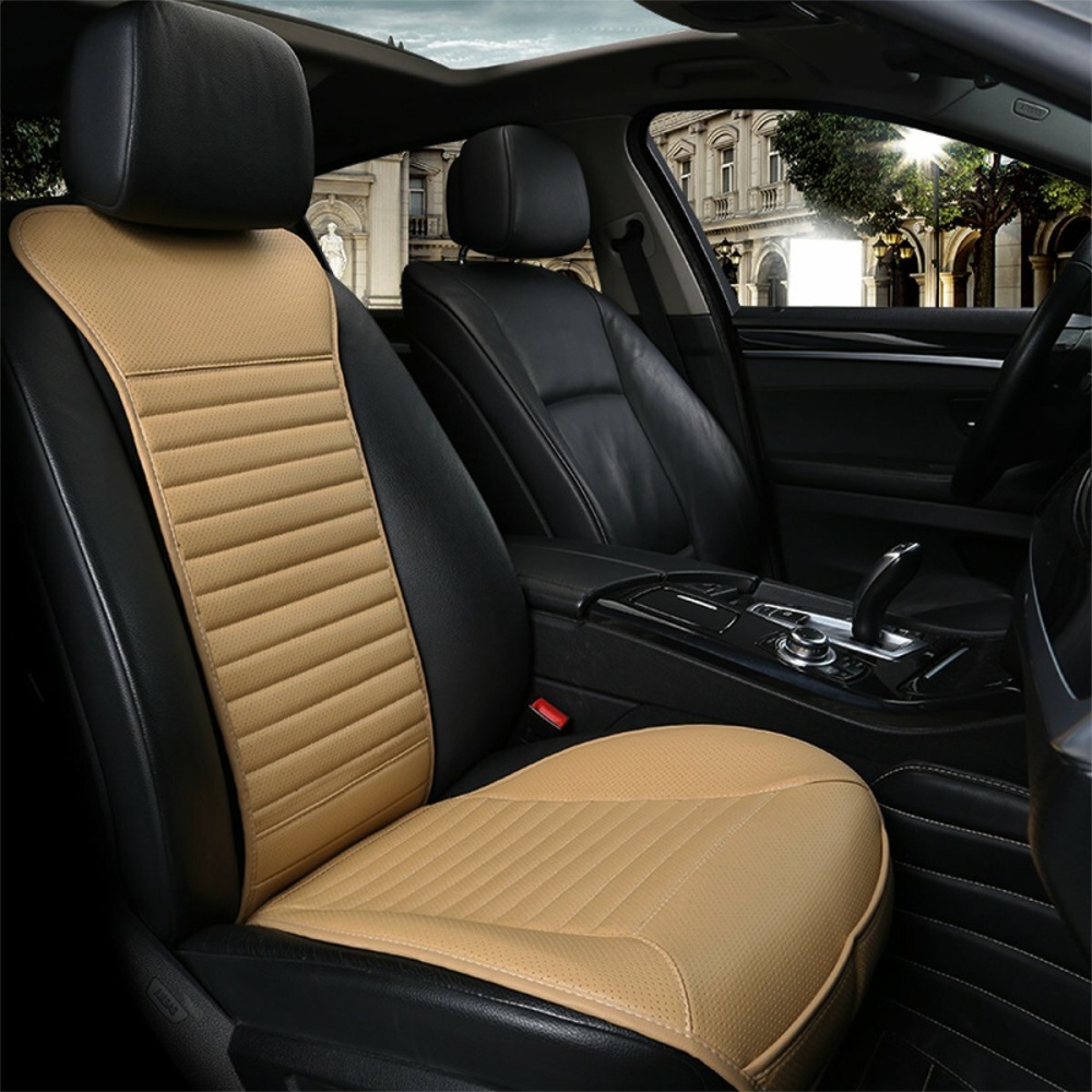 125x50cm PU Leather Car Seat Cushion Cover Chair Protector Mat Pad Universal - Black - Image 2