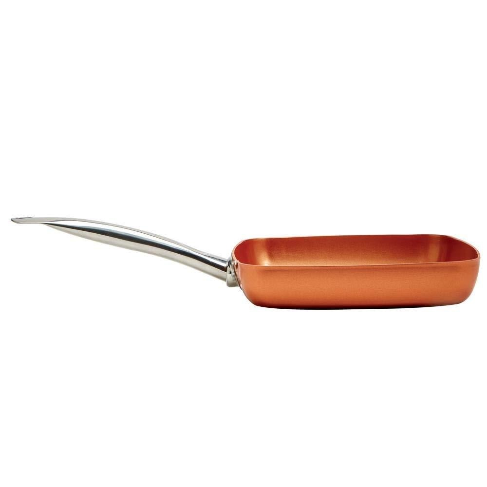 Non-stick Copper Square Pan with Ceramic Frying Pan Copper Oven & Dishwasher Chef Square Fry Pan - Image 2