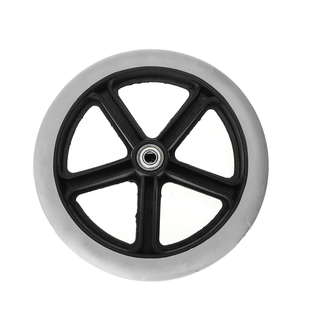 200mm 8inch Grey Rubber Small Non Marking Wheelchair Wheels Replacement Universal - Image 2