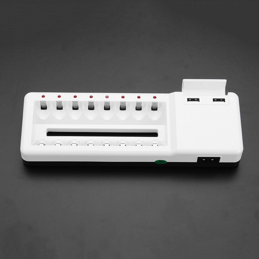 Palo NC09 8 Slot Dual USB Port NI-CD NI-MH AA AAA Rechargeable Battery Charger - US