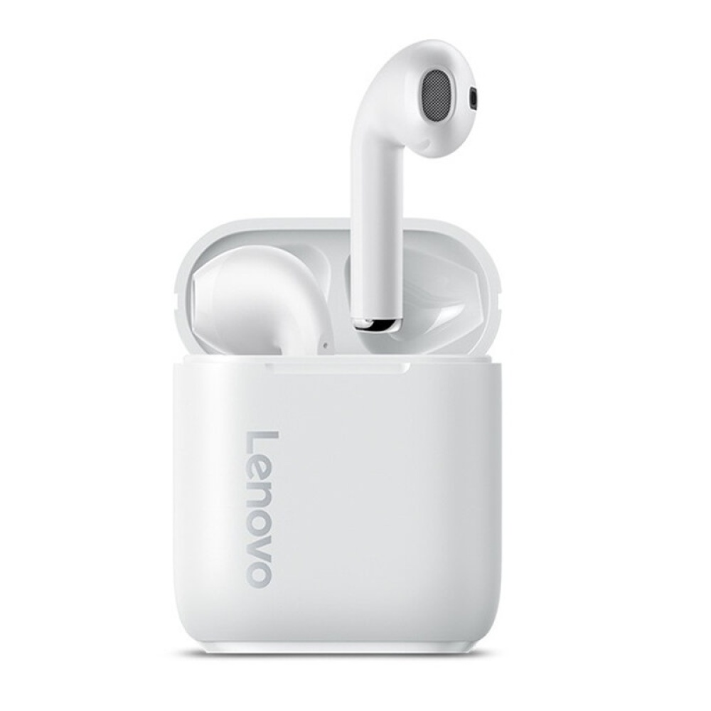 Lenovo LP2 TWS bluetooth 5.0 Earphone HiFi Stereo Bass AAC HD Audio ENC Noise Cancelling Waterproof Sports Headphone with Mic Type-C Charging - White - Image 2