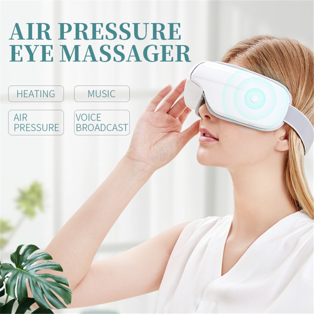 Bakeey USB Rechargeable Multifunctional Eye Massager bluetooth Wireless Smart Airbag Massage Eye Care Device - White Basic Edition