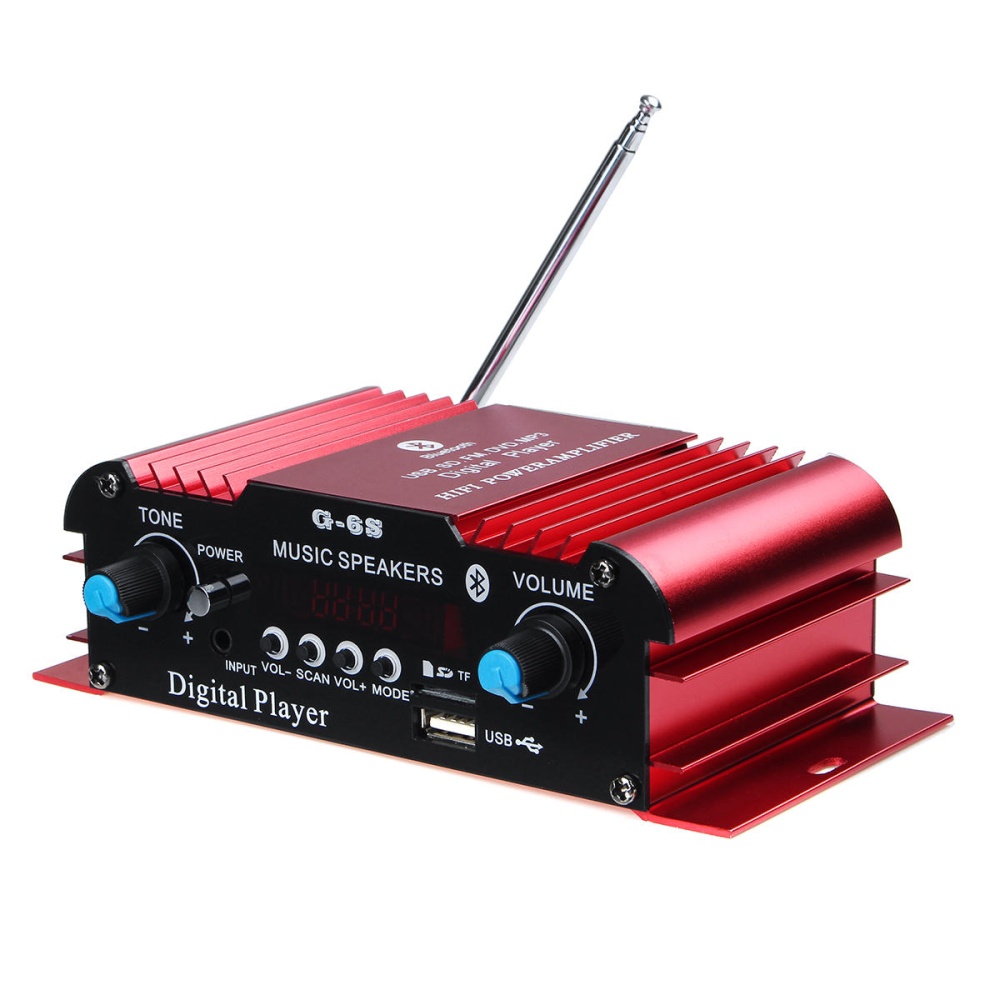 12V Car Audio bluetooth Power Amplifier Wireless bluetooth Peak 600W Digital Dual Output Volume Adjustable Two-way With Remote Control USB - Image 2