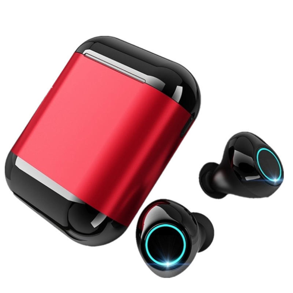 Dual Bluetooth 5.0 TWS ecouteurs intra-auriculaires Smart Touch HIFI ecouteurs stereo etanches avec chargeur portable - Gris