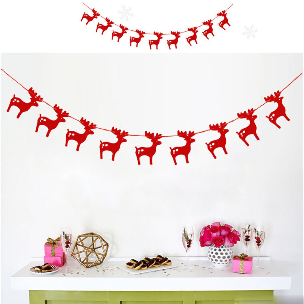 2017 3M Red Gold Silver  Elk Banners Paper Garlands for  Party Supplies - Red - Image 2