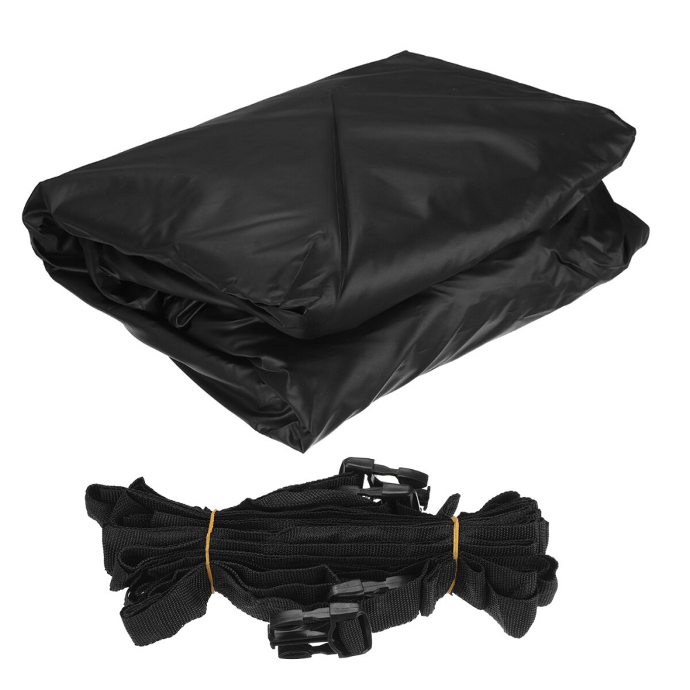 10ft / 10-12ft /12-14ft / 14-16ft Jon Boat Cover 210D Waterproof Sun Protection Black - 10ft - Image 2