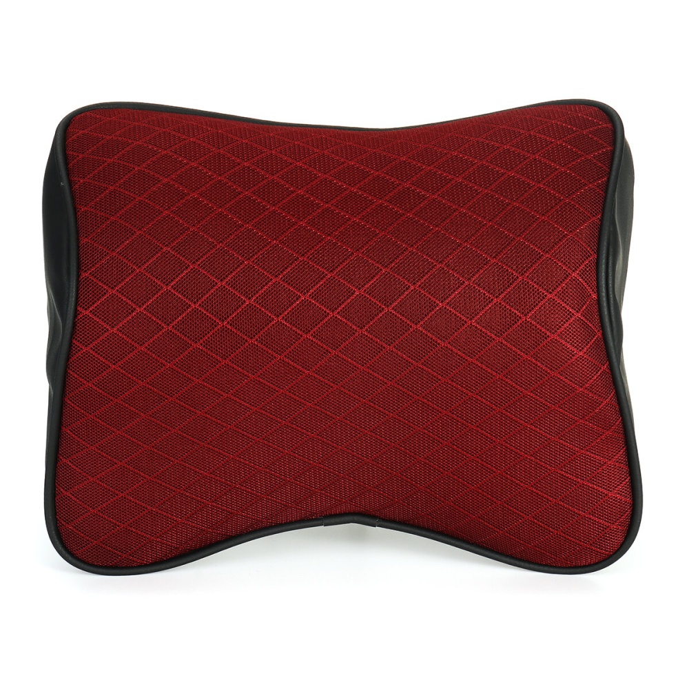 Leather Memory Foam Car Pillow - Red