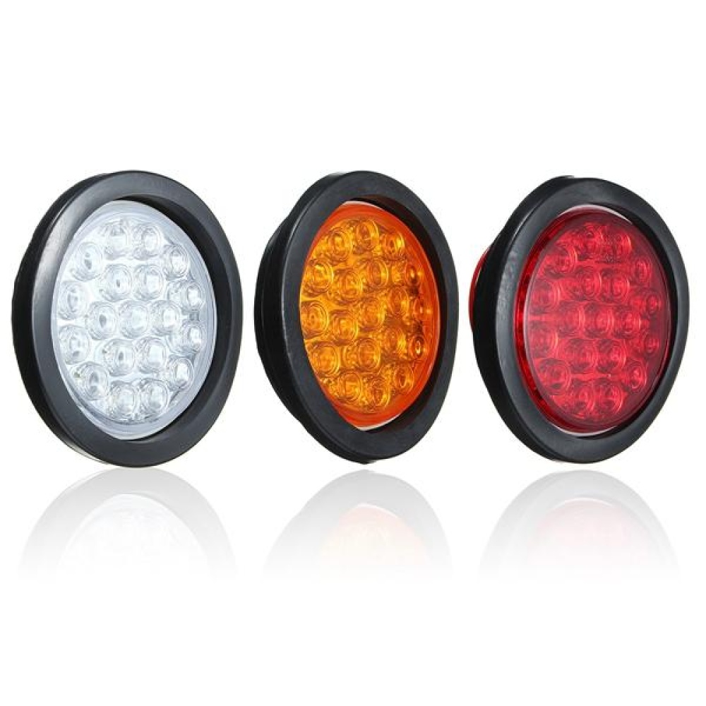 Round Reflector Rear Tail Brake Stop Marker Light Indicator for Truck Trailers - Yellow - Image 2