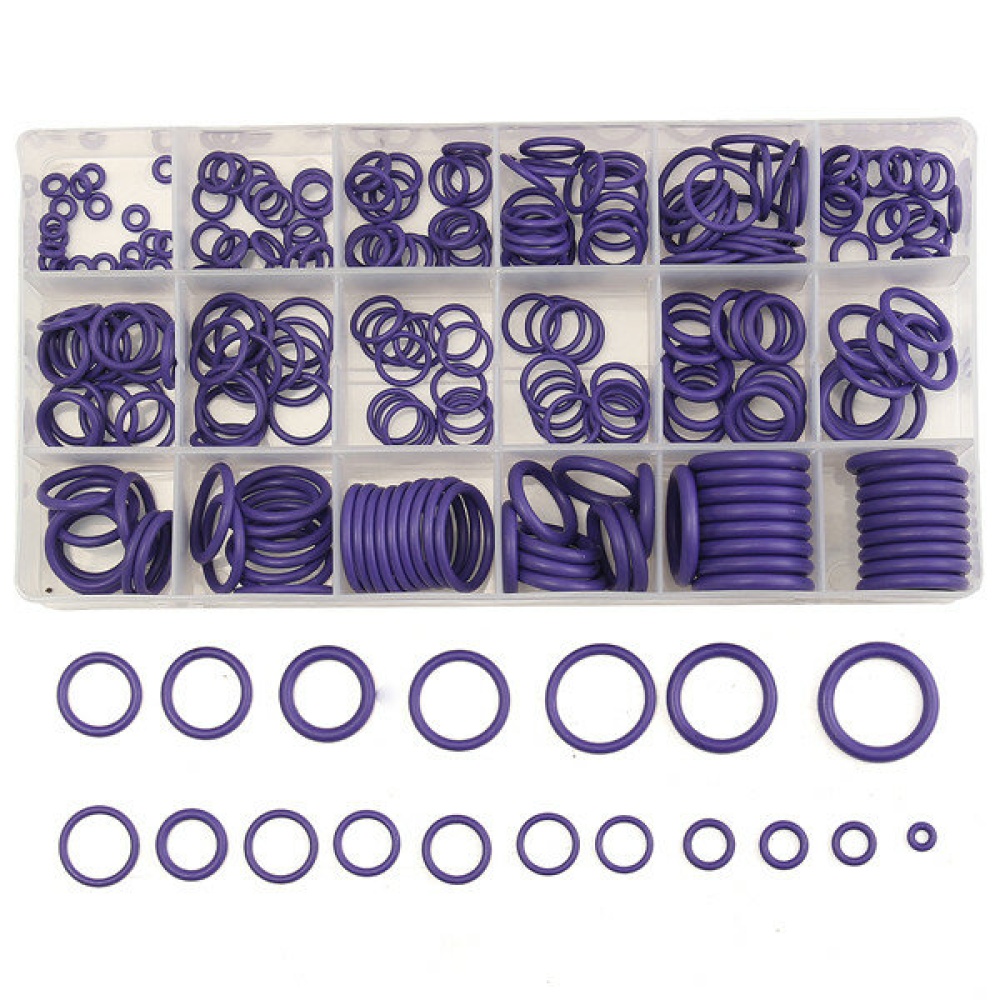 Suleve MXRW1 R22/R134a Air Conditioning O-Ring Rubber Rings Waterproof Washer 270Pcs - Purple - Image 2