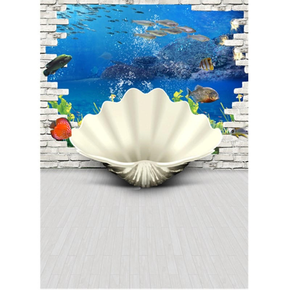 3x5FT 5x7FT Vinyl Sea Fish Shell Wall Photography Backdrop Background Studio Prop - 1.5*2.1m - Image 2