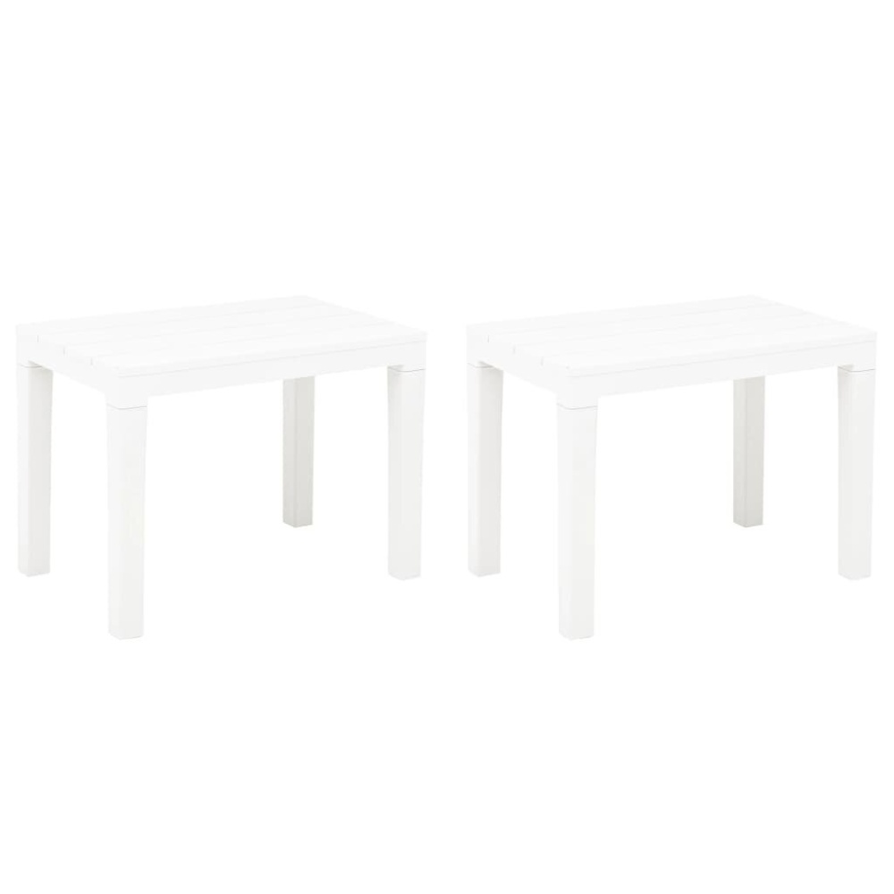 Garden Benches 2 pcs White Plastic