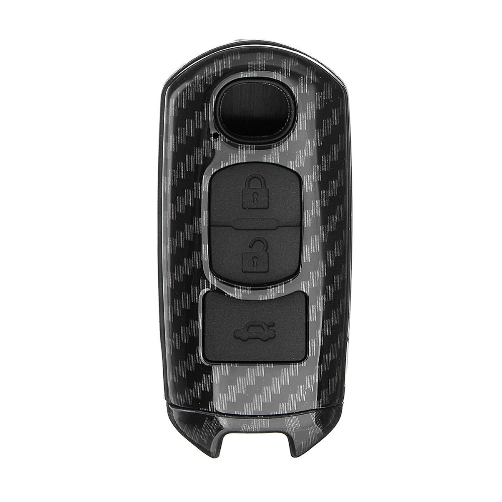 ABS Carbon Fiber Remote Smart Car Key Case/Bag Cover Fob Shell for Mazda 3/5/6/CX3/CX5 - Red - Image 2