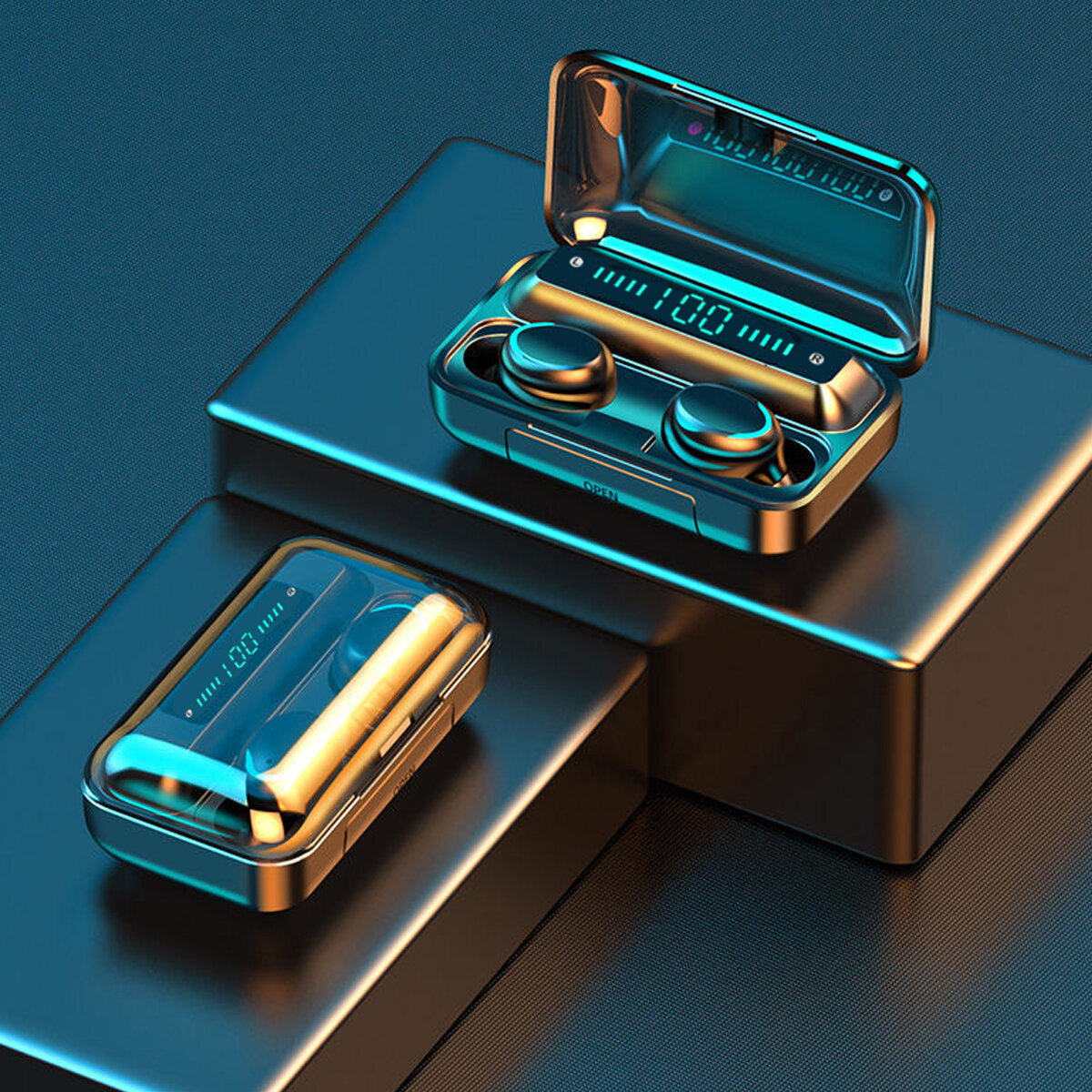 Bakeey F9 Wireless bluetooth 5.0 Earbuds LED Display Headphones Headset Noise Cancelling Earphones - Black - Image 2