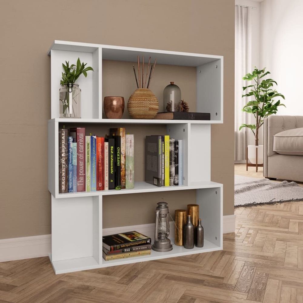 Book Cabinet/Room Divider White 31.5"x9.4"x37.8" Chipboard - Image 2