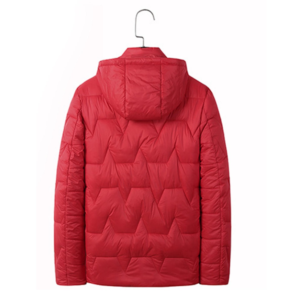 USB Electric Heated Coats Heating Hooded Jacket Long Sleeves Winter Warm Clothing - XL Red - Image 2