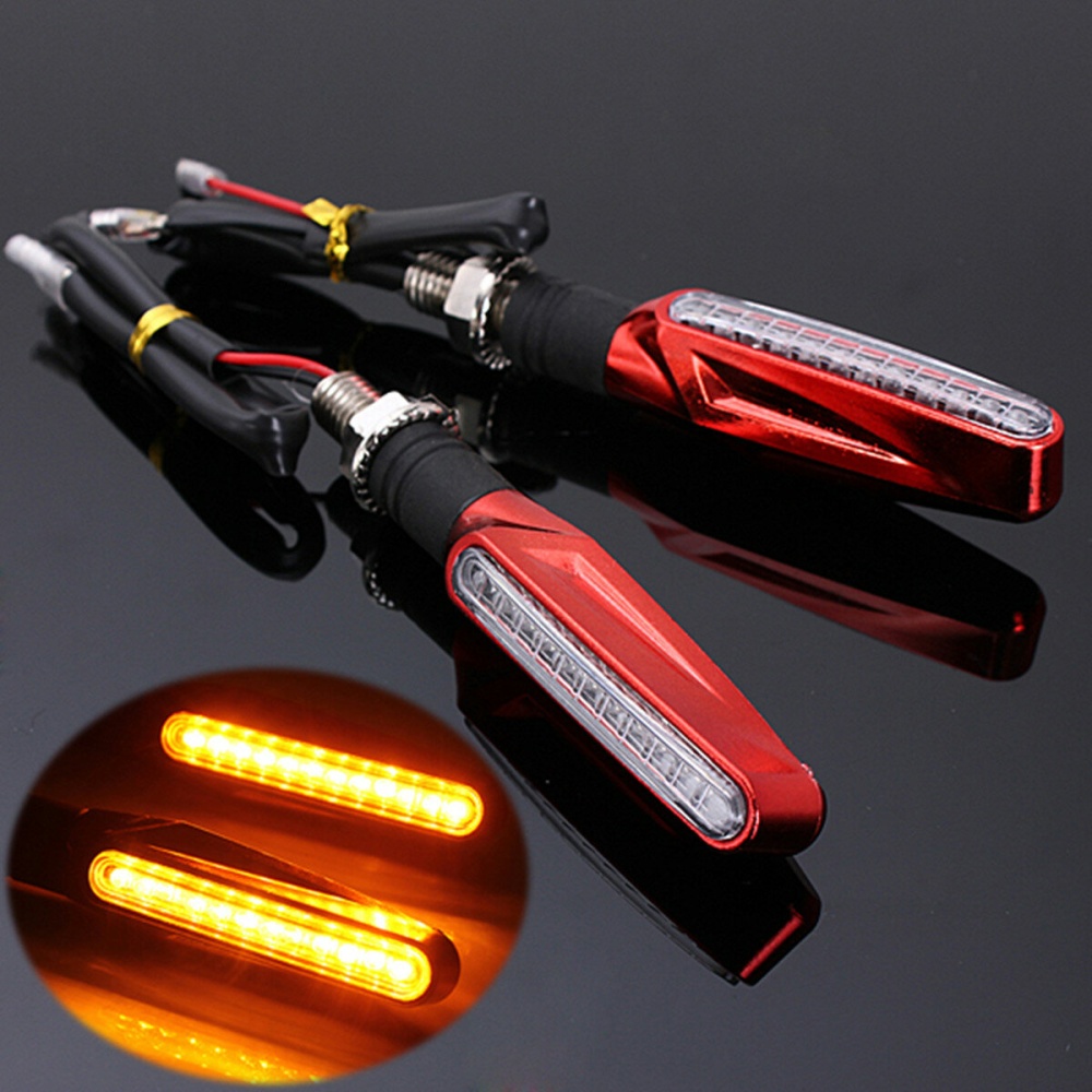 2pcs Motorcycle LED Turn Signal Indicator Blinkers Amber Lights - Black - Image 2