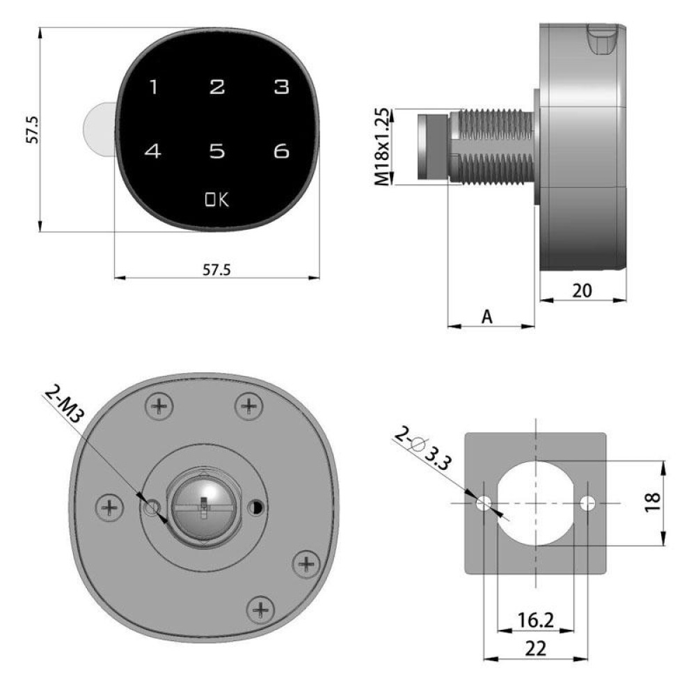 DIY Dry battery Digital Electronic Password Keypad Number Cabinet Code Door Lock drawer Locks Confused password function - 30mm - Image 2