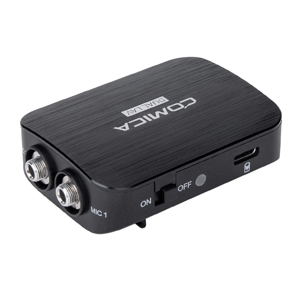 Comica CVM-D03 STC Dual-head Lavalier Lapel Microphone Omnidirectional Clip Interview Microphone for Type-c 3.5mm Smartphone for Gopro Action Camera