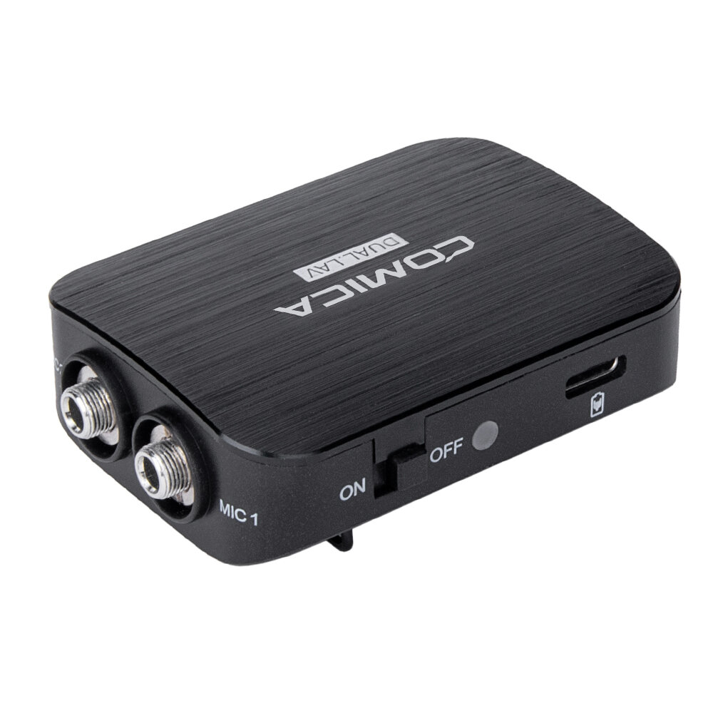 Comica CVM-D03 STC Dual-head Lavalier Lapel Microphone Omnidirectional Clip Interview Microphone for Type-c 3.5mm Smartphone for Gopro Action Camera