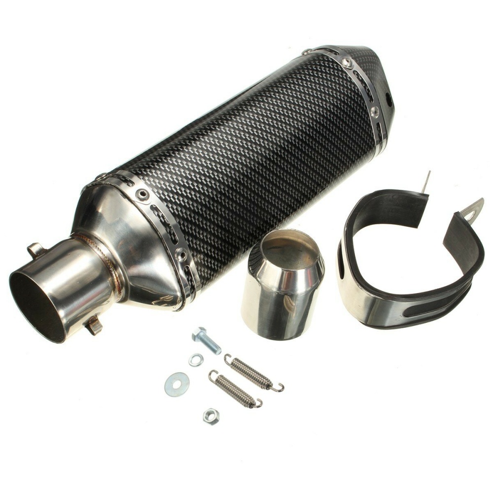 38-51mm Motorcycle Carbon Fiber Exhaust Muffler Pipe With Removable DB Killer - Image 2