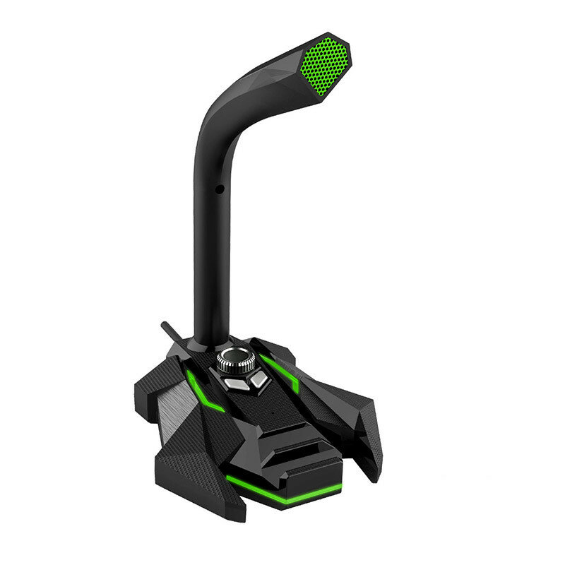 GK Multifunctional USB 3.5mm LED Wired Omnidirectionnel Game Microphone with Dual Mics with HD Smart Sound Card for Computer Laptop - 1 - Image 2