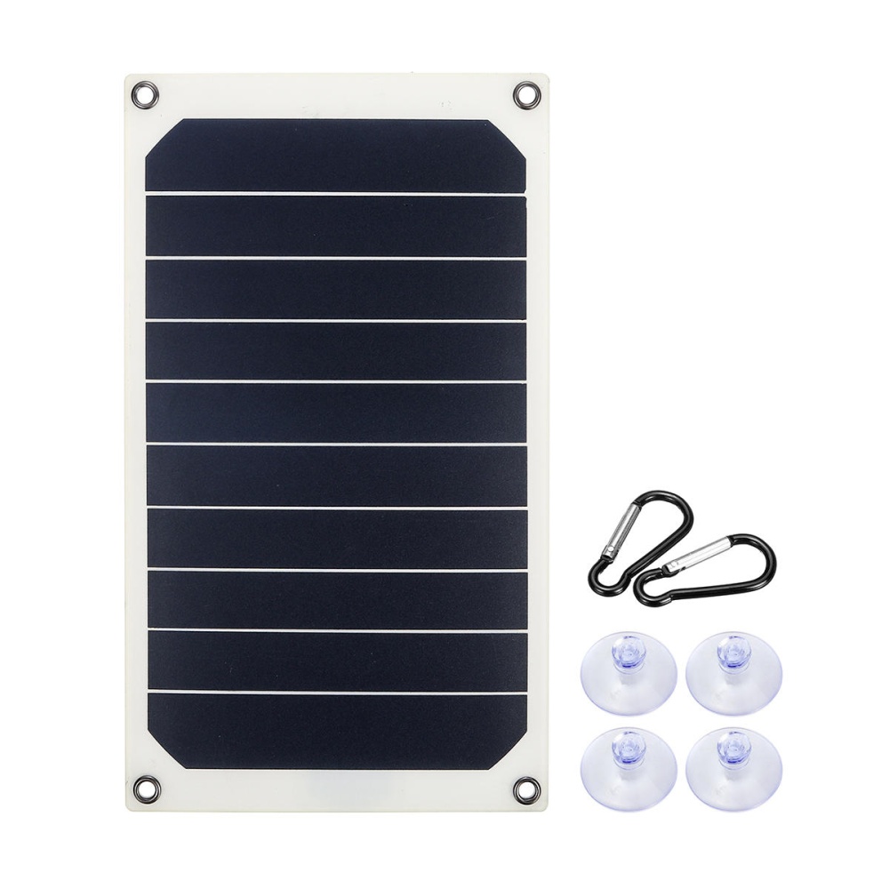 6W 6V 1.2A USB Charger Photovoltaic Charging Sunpower-Cells Solar Panel Power Bank with Suckers & Carabiner - Image 2