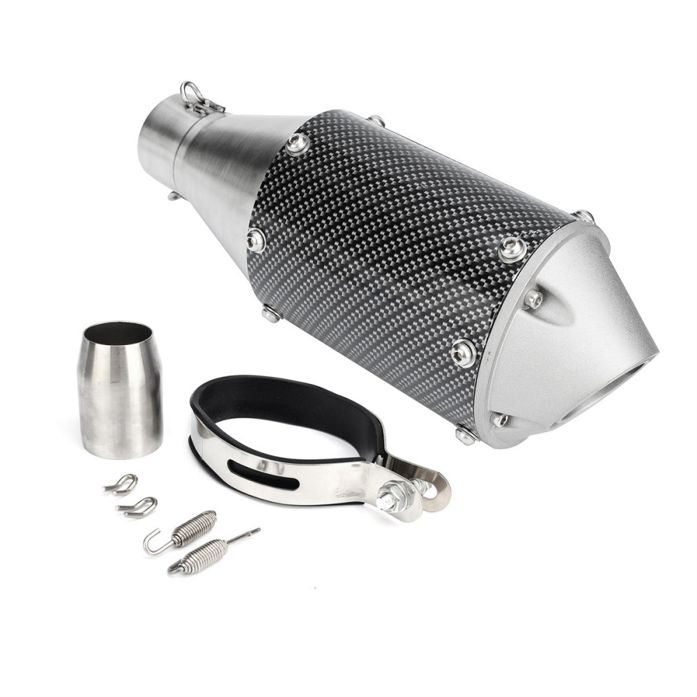 38-51mm Universal Stainless Steel Motorcycle Carbon Fiber Tail Exhaust Pipe - Image 2