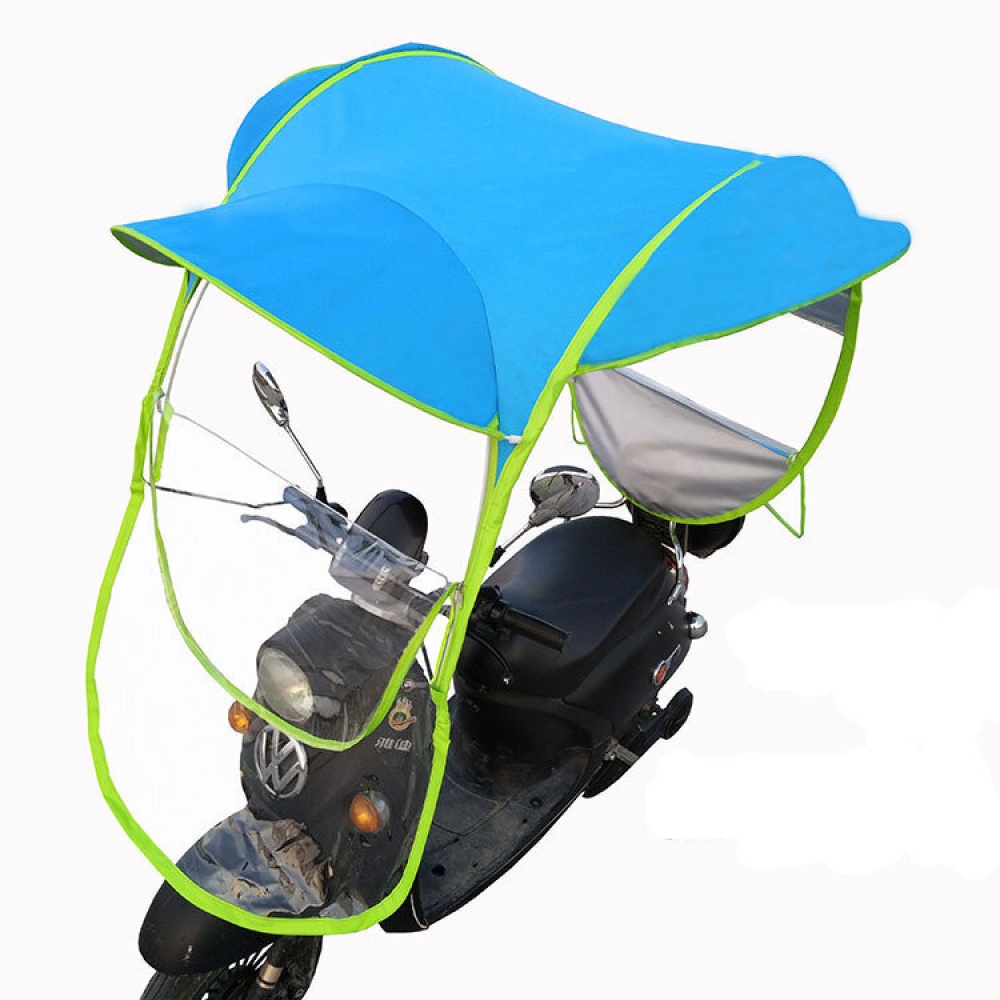 Mobility Scooter Sun Rain Wind Cover Electric Car Prevent Umbrella 2.8*0.8*0.75M Blue - Image 2