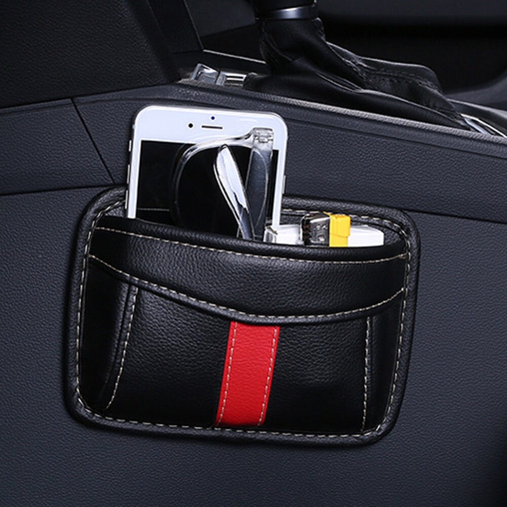 Paste Type Car Seat Crevice Storage Bag Protable Seat Back Consle Organizer Box Seat Slit Pocket - Coffee - Image 2