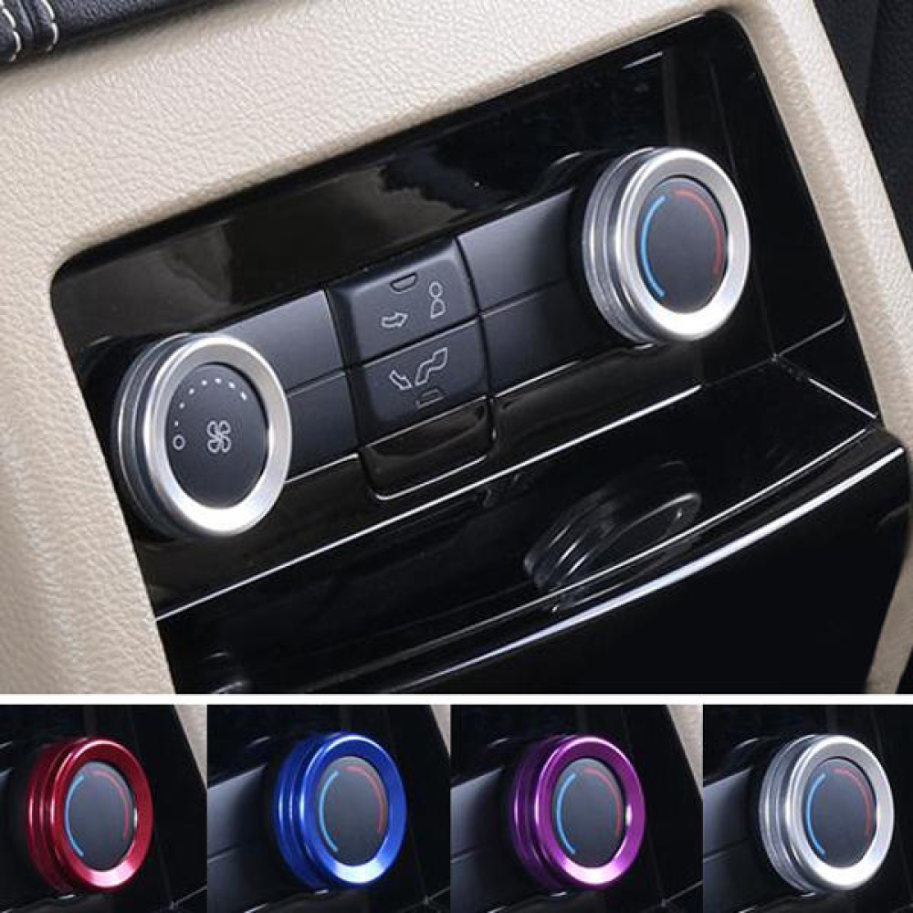 4pcs/Set Cars Alu Decoration Stereo Knob Ring Air Conditioning Knob Ring Circle for For Ford Edge - Silver - Image 2