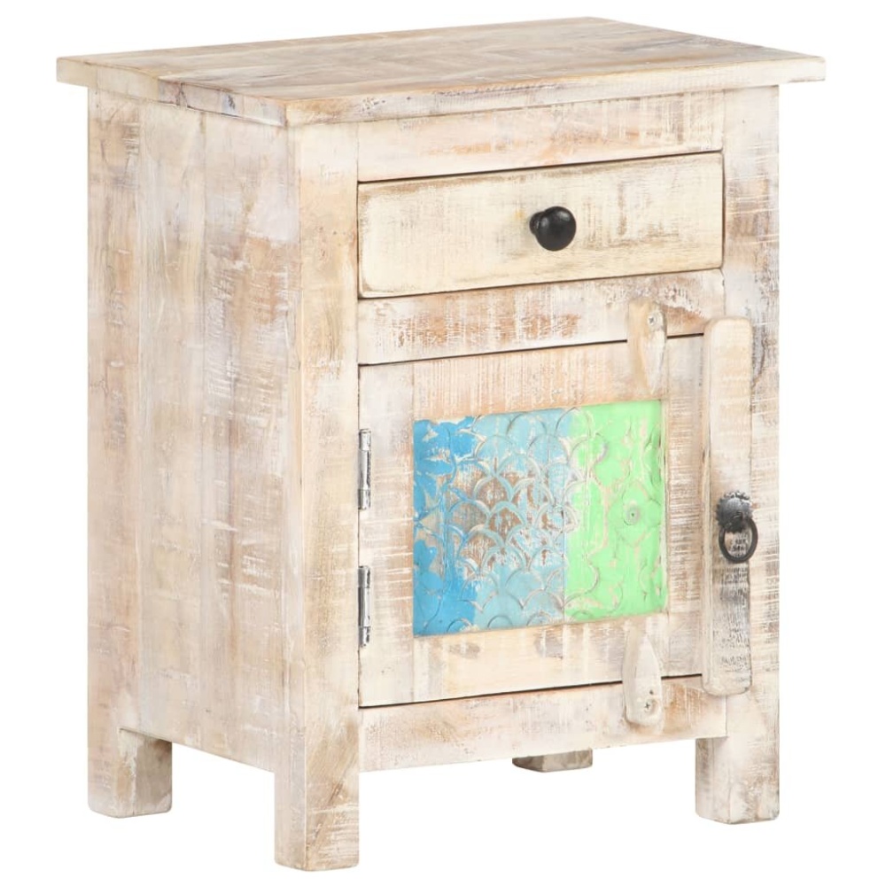 Bedside Cabinet 15.7"x11.8"x19.7" Rough Acacia Wood - Image 2