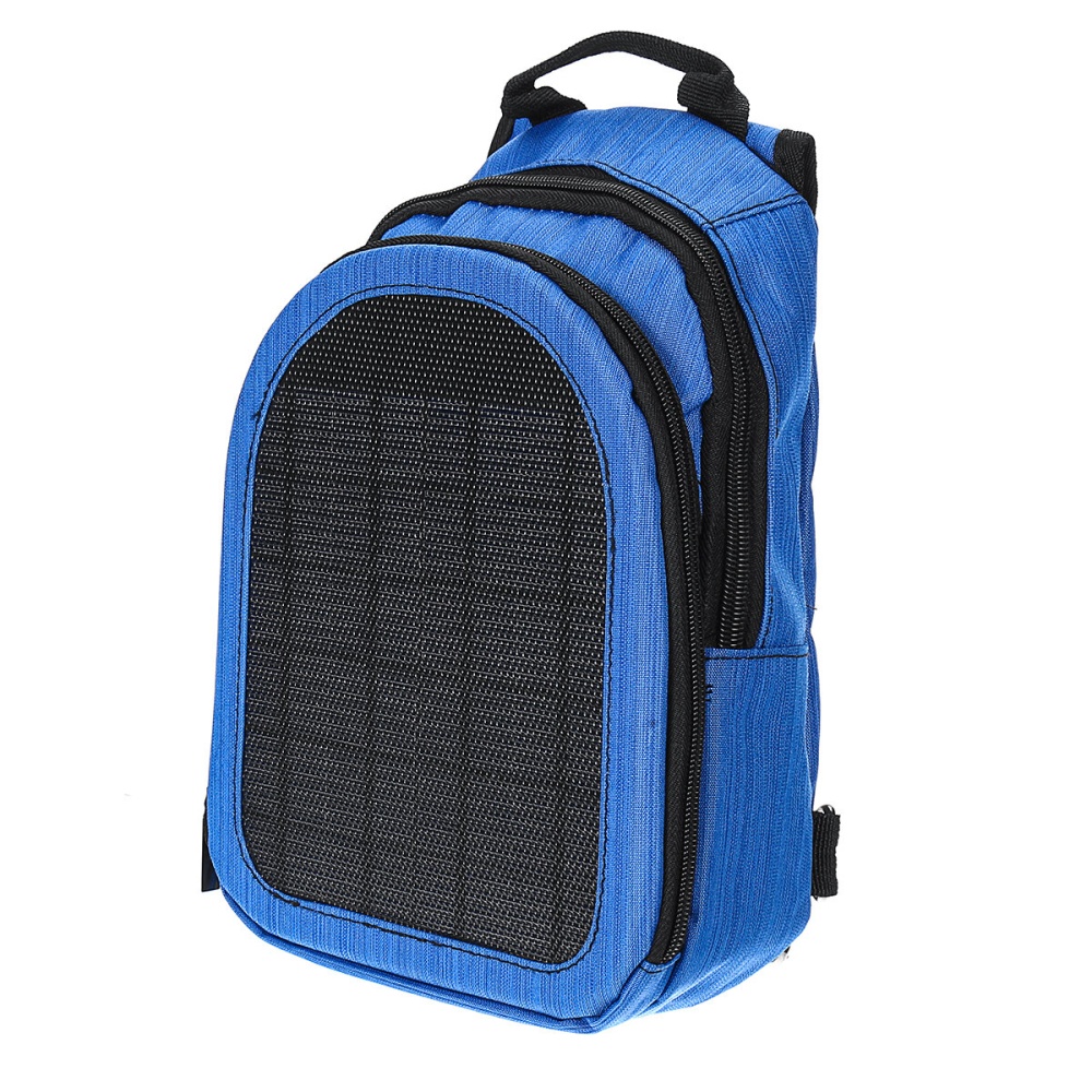 Solar Panels Charger USB Waterproof Power Bank Travel Backpack Laptop Notebook - White