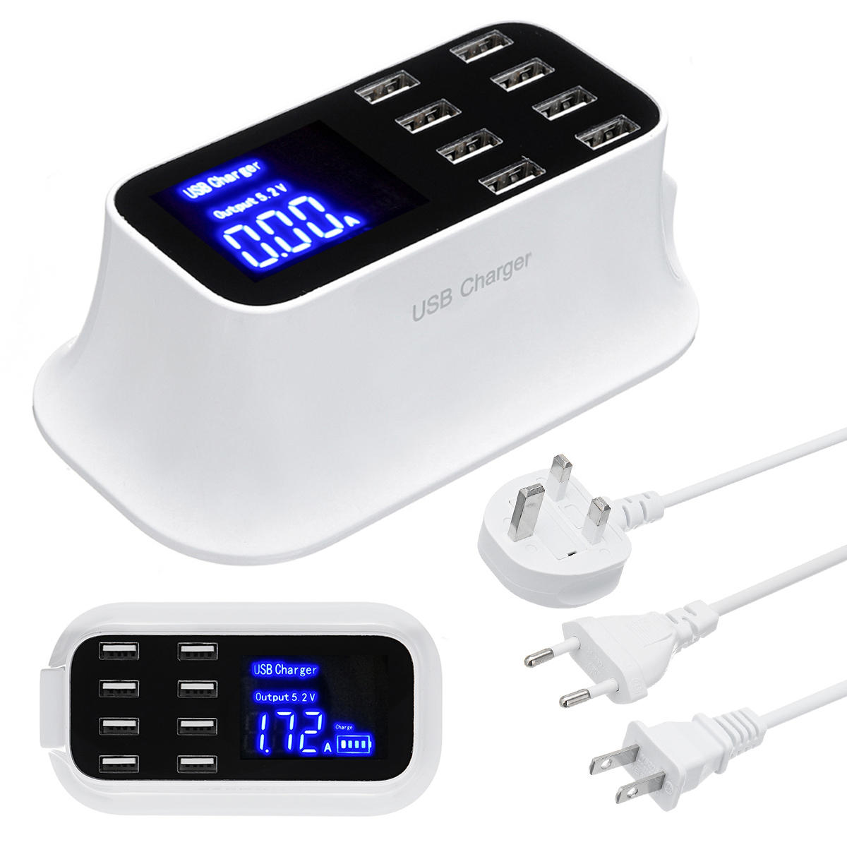 8A 8 Ports USB Fast Charging Smart Battery Charger HUB For Phone - US Plug - Image 2
