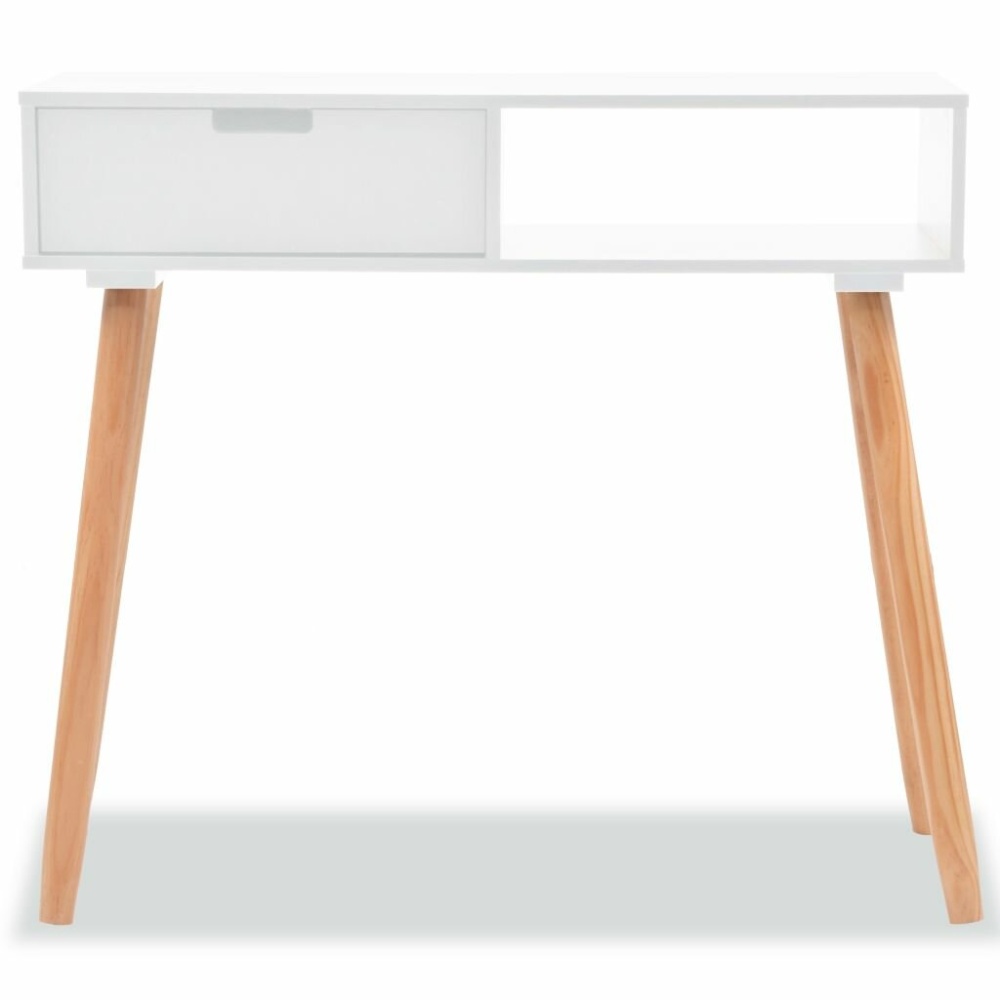 Console Table Solid Pinewood 31.5"x11.8"x28.3" White - Image 2