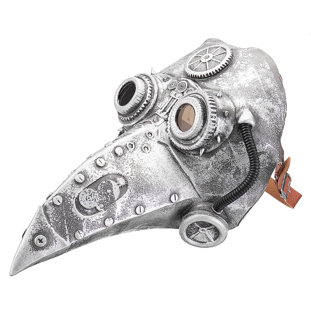 Steampunk Plague Doctor Mask Cosplay Bird Beak Retr Gothic Masks Halloween Props - S Gold