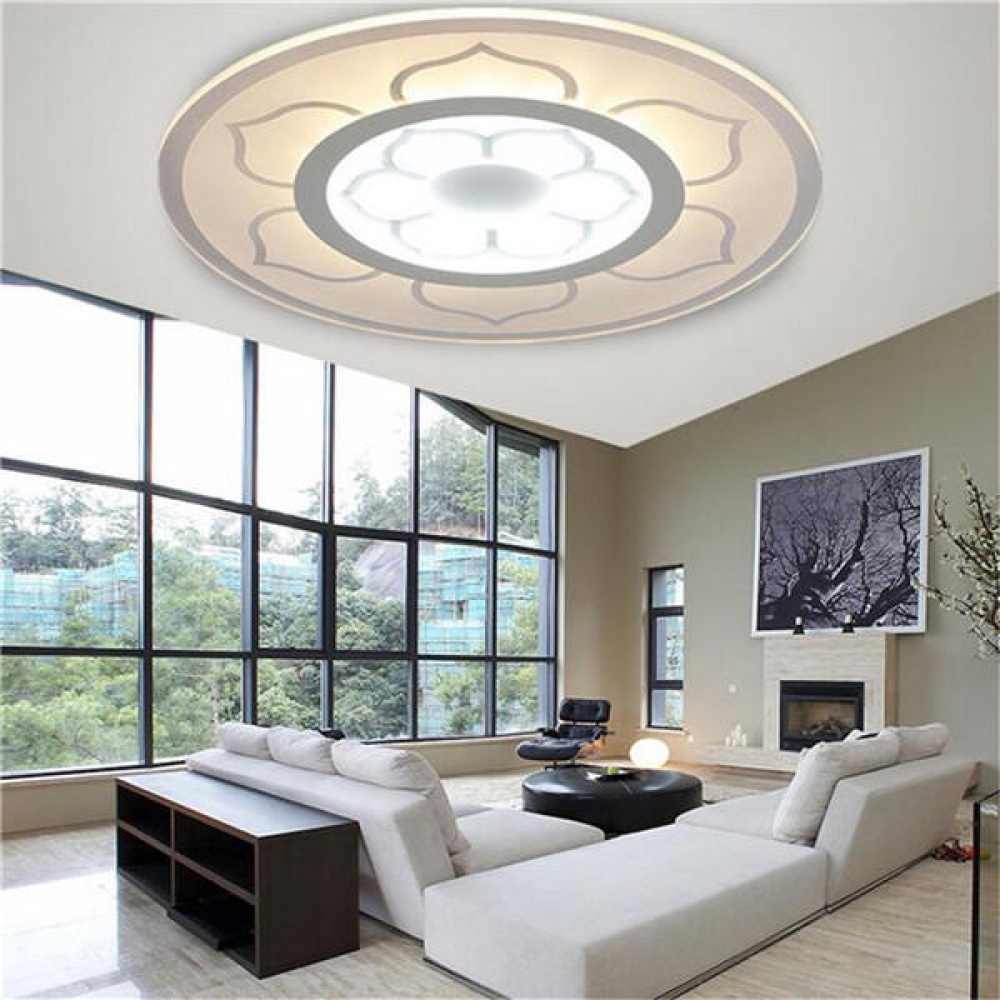 15W Modern Round Flower Acrylic LED Ceiling Lights Warm White/White Lamp for Living Room AC220V - Warm White - Image 2