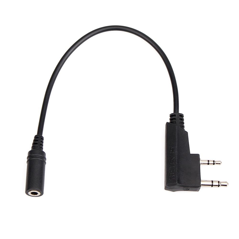 Retevis TCK01 2 Pin to 3.5mm Female Phone Audio Earpiece Transfer Cable for Kenwood Retevis RT21 RT22 RT24 RT27 H777