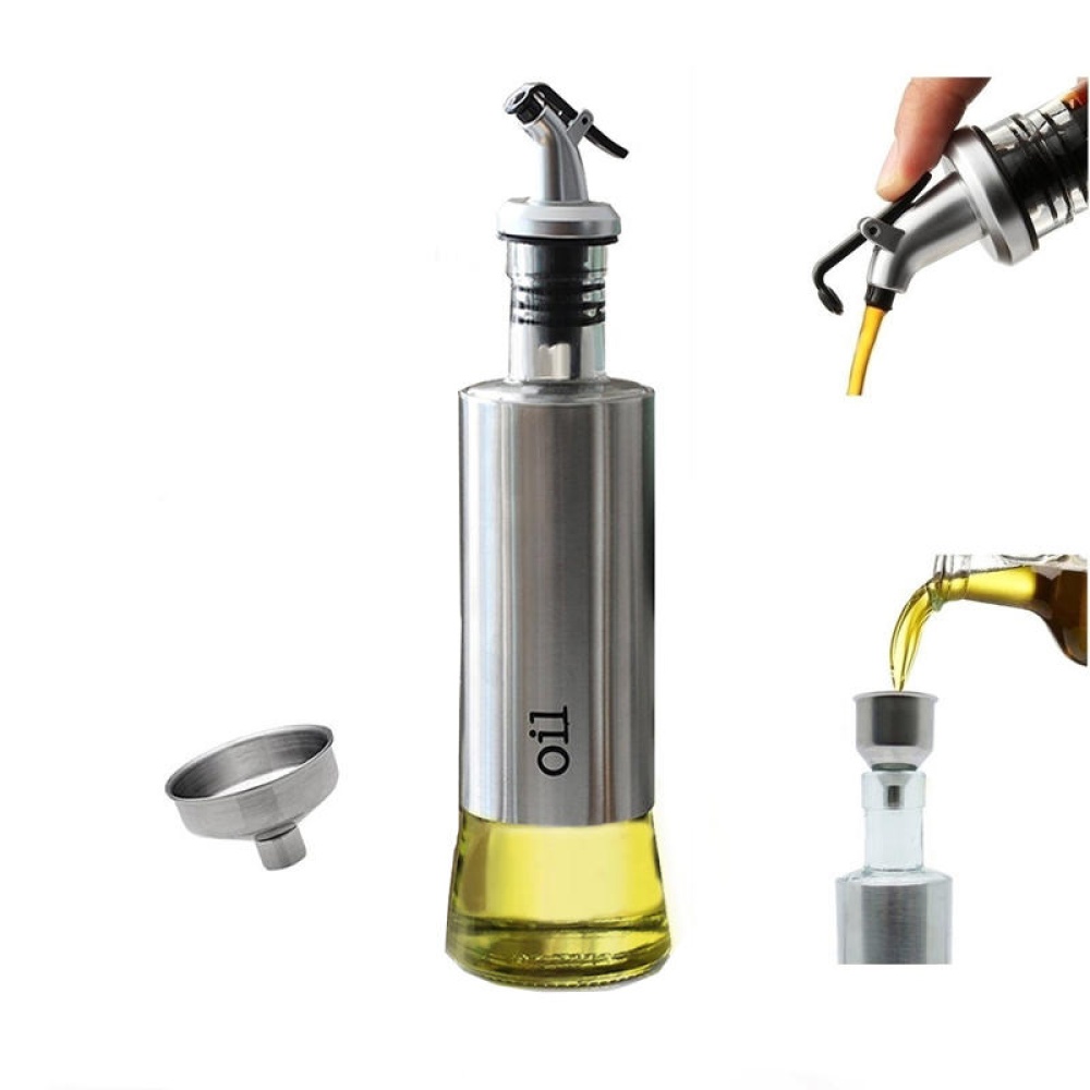 300ML Olive Oil Dispenser Bottles with Funnel Stainless Steel Oil Pourer Dispensing Bottles Oil Vinegar Sauce Bottle - #01 - Image 2