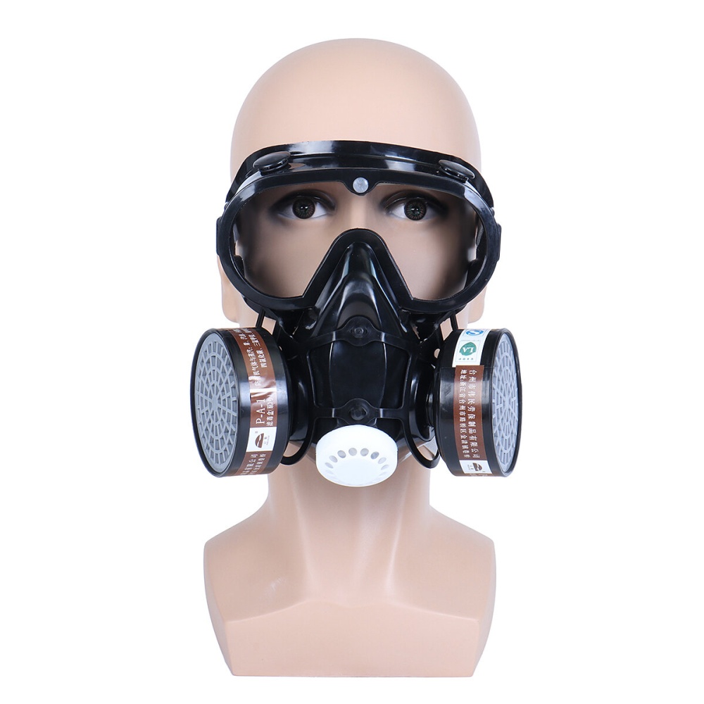 Respirator Gas Mask Safety Chemical Anti-Dust Filter Military Eye Goggle Set Workplace Safety Prote - Image 2