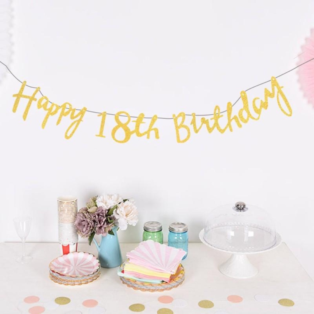 Twinkle Happy Birthday Banner Garland Age Hanging Gold Letters Decorations Bunting Flags Garland De - 40 - Image 2