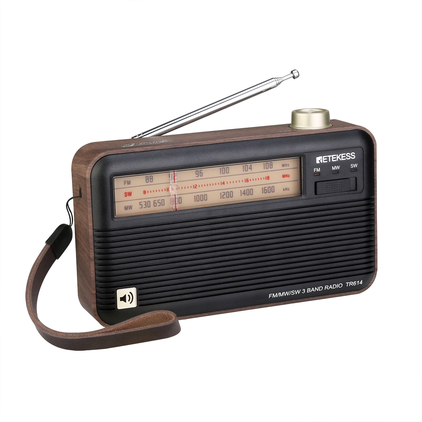 RSTEKESS TR614 FM MW SW 3 Band Wood Radio Grain Retro Older - Image 2