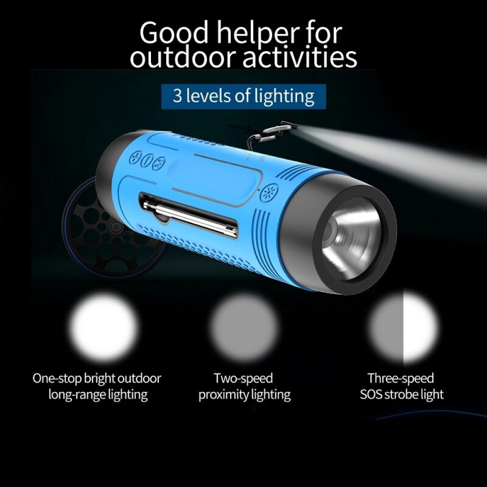 ZEALOT A2 Wireless Bicycle Bluetooth Speaker Portable Outdoor Super Bass Column Hands Free Power Bank Flashlight Speaker - Red - Image 2